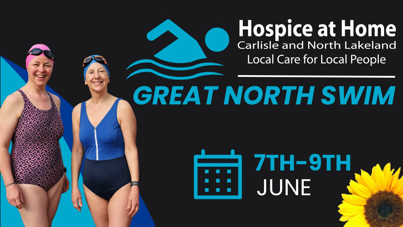 Great North Swim Advert. Two ladies in swimming costumes