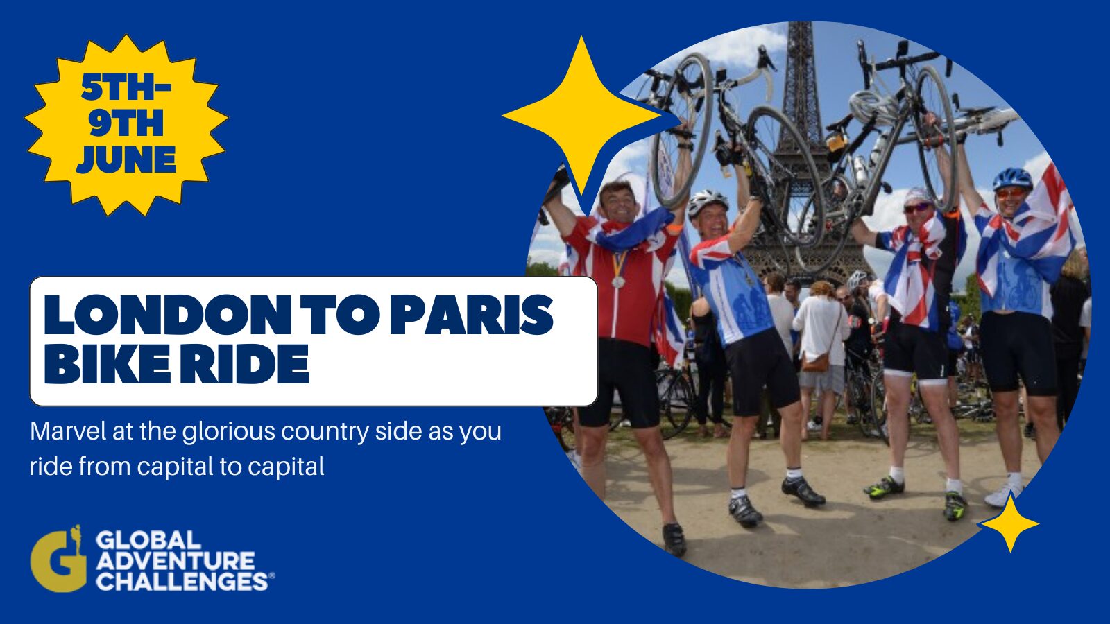 London to Paris Riders celebrate reaching Paris